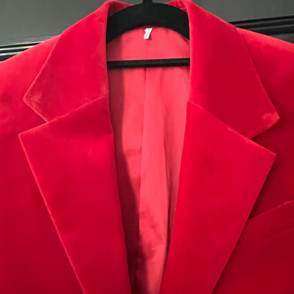 Frame Denim Red Velvet Pant Suit - Picture 4 of 13